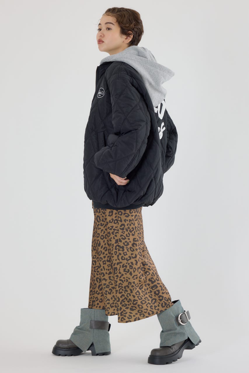 キルティングフードブルゾン BLK FREE