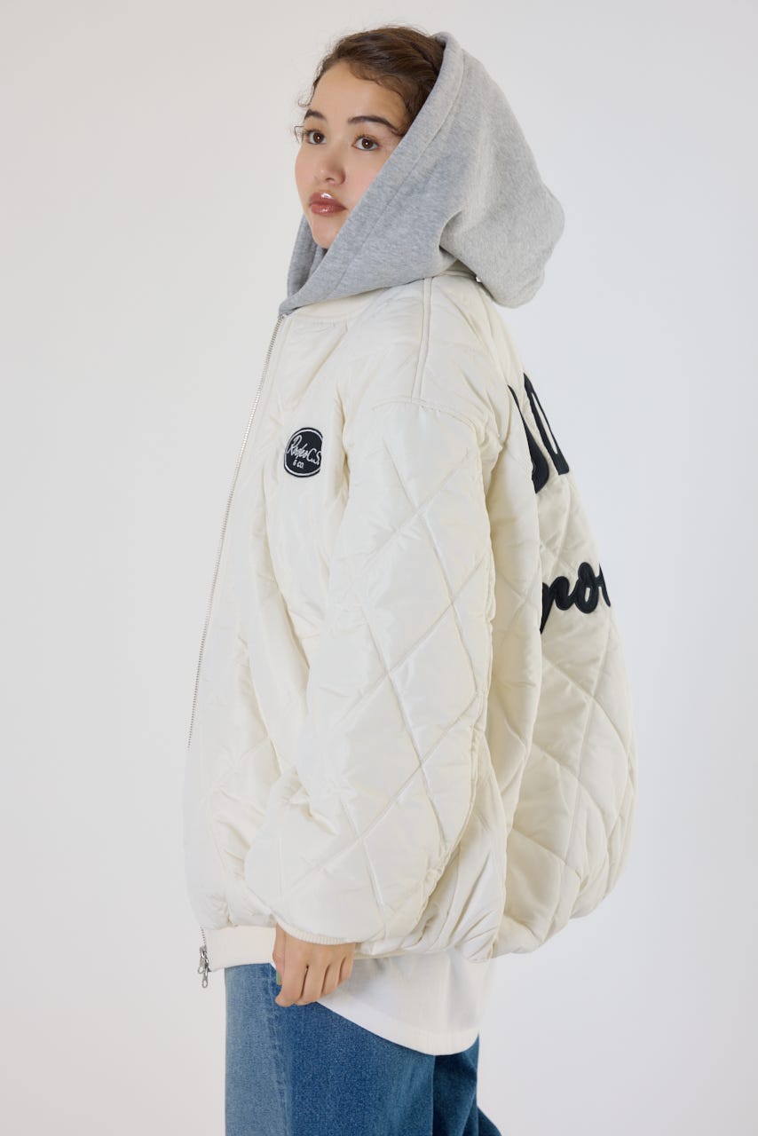 キルティングフードブルゾン O/WHT FREE