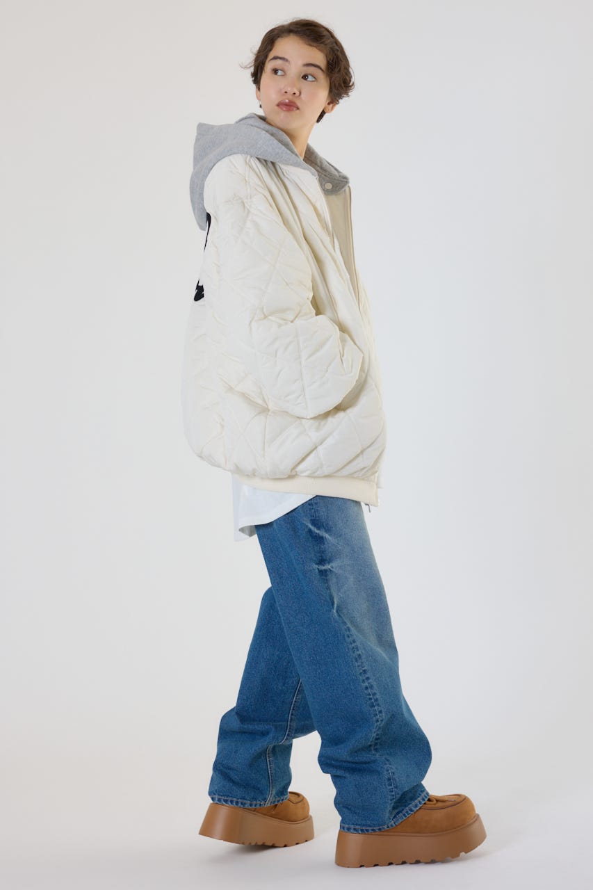 キルティングフードブルゾン O/WHT FREE