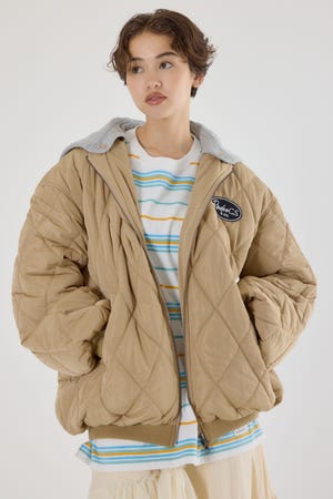 キルティングフードブルゾン