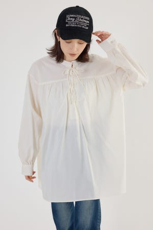 レースアップ2WAYブラウス