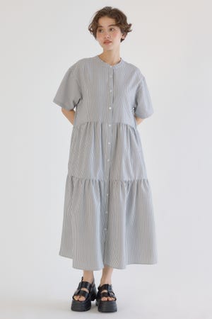 シアサッカーティアードワンピース