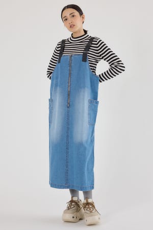 フロントジップジャンパースカート