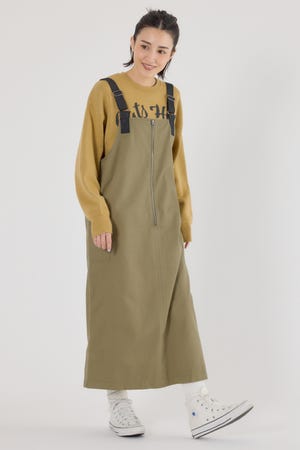 フロントジップジャンパースカート