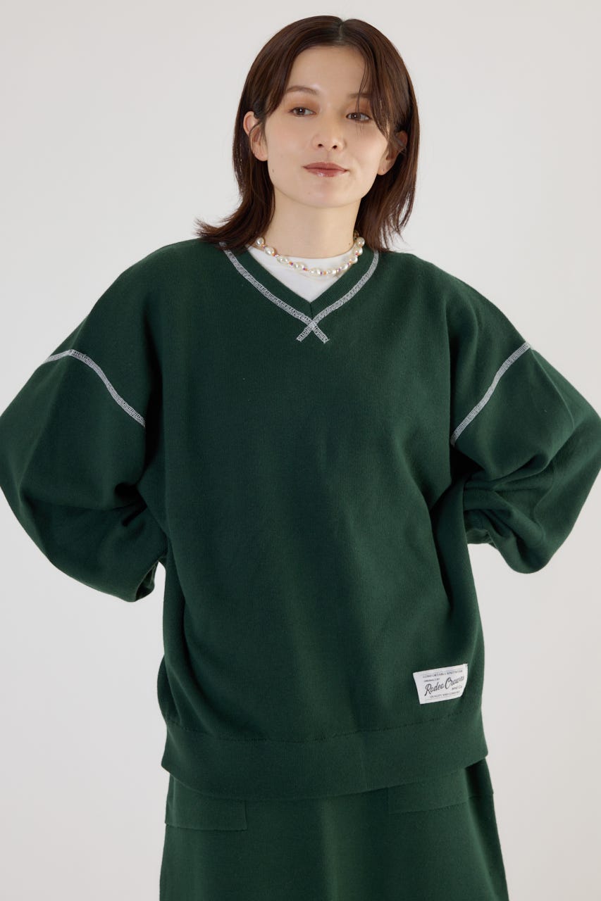 トップス moonspottingSupreme 13ss pcl Pullover RODEO CROWNS WIDE BOWL | スウェットライク Vネックトップス