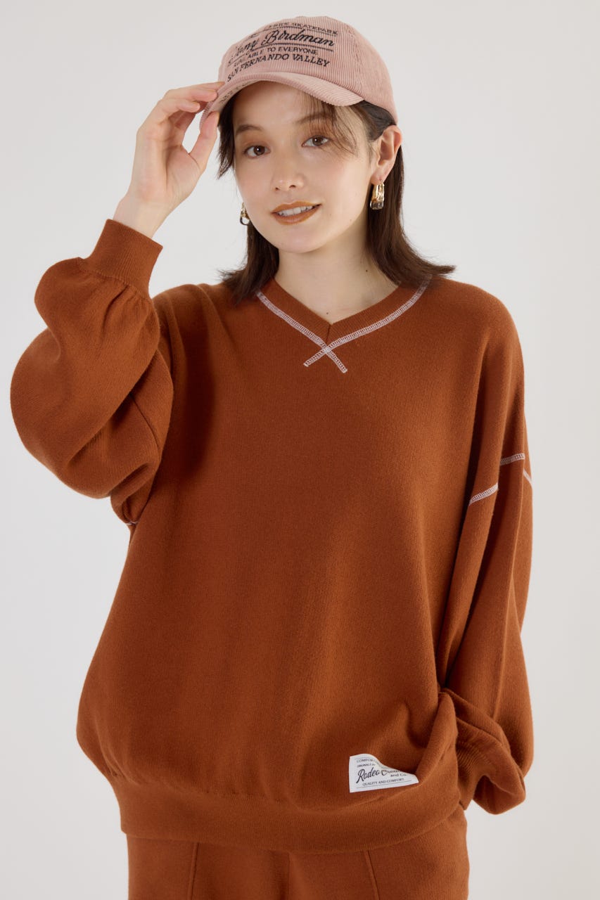 RODEO CROWNS WIDE BOWL | スウェットライク Vネックトップス