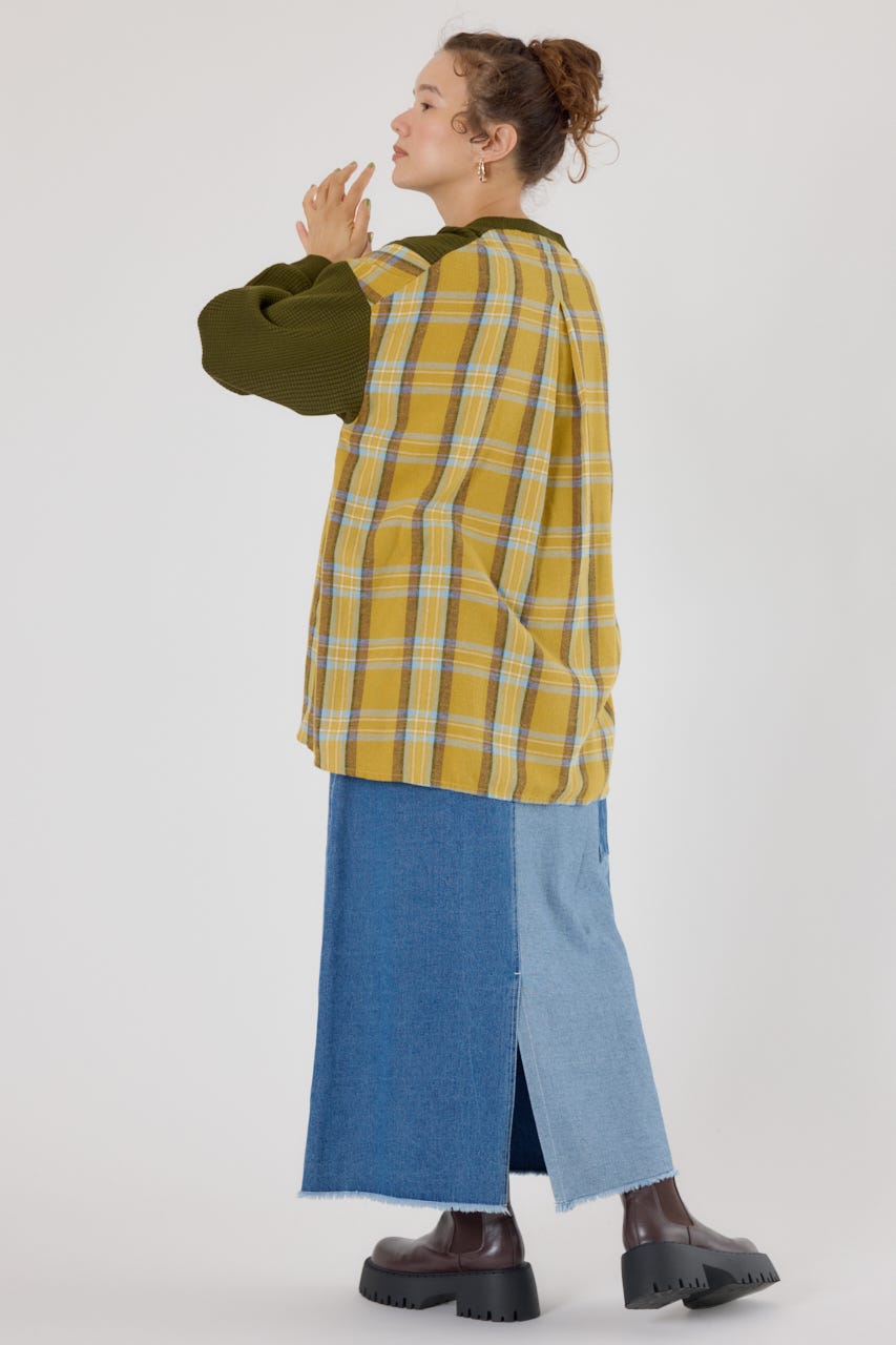 RODEO CROWNS WIDE BOWL | チェックドッキングトップス (ニット