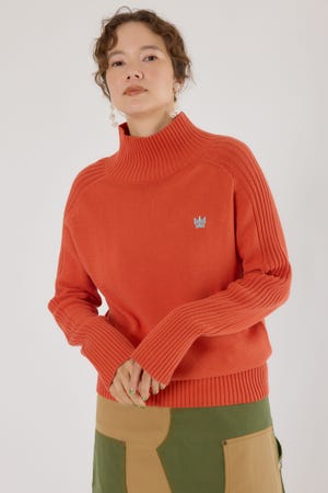 アームリブニットトップス