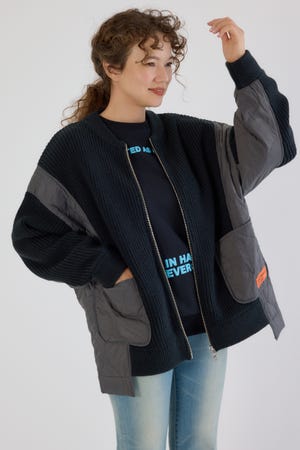 キルトドッキングニットブルゾン