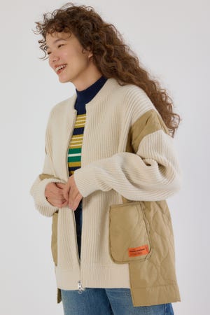 キルトドッキングニットブルゾン