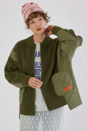 キルトドッキングニットブルゾン