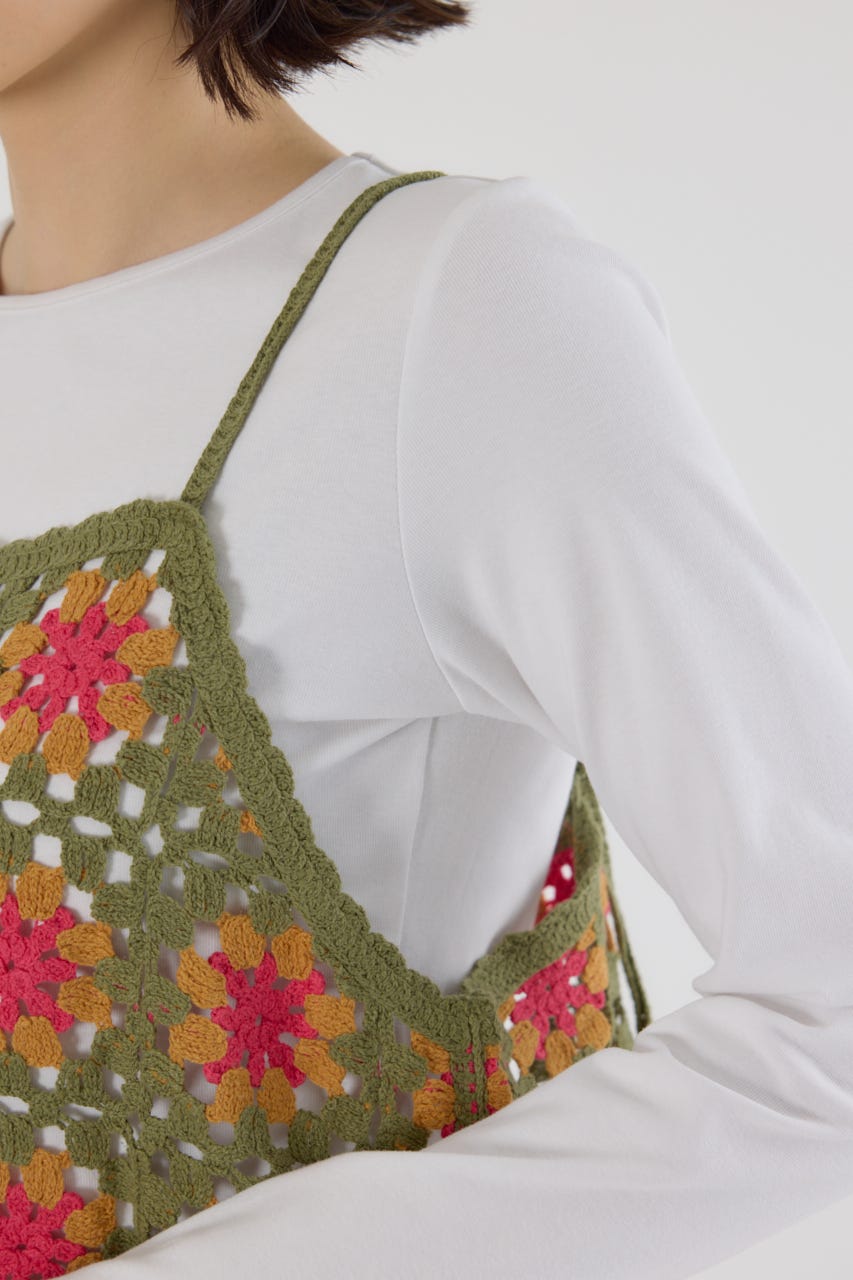 ゴローズ フラワー刺繍フェイクレースドレス/透け/フリル/ビジュー/谷間