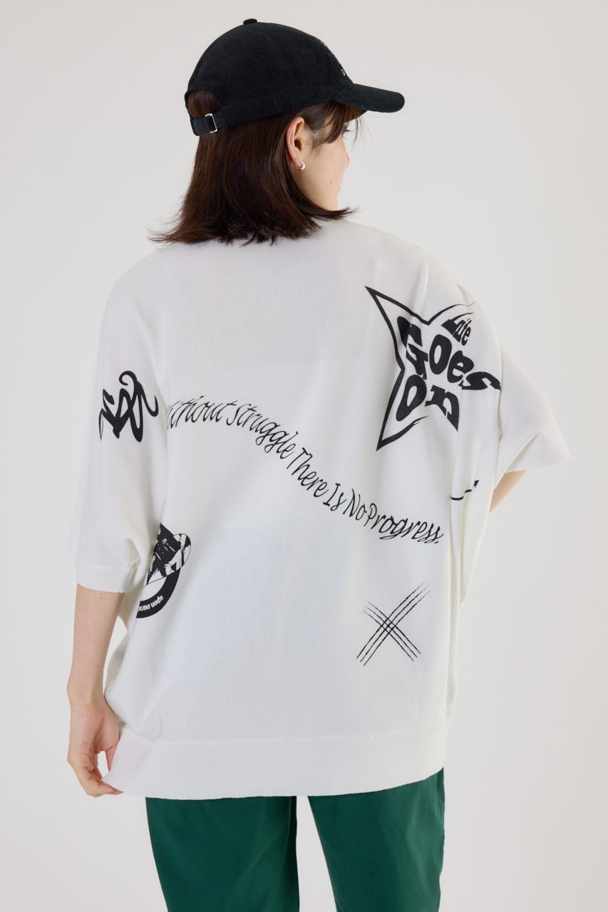 Time is onリンクス フロントパネル ニット 半袖LINKS FRONT Time is onリンクス フロントパネル ニット 半袖LINKS FRONT