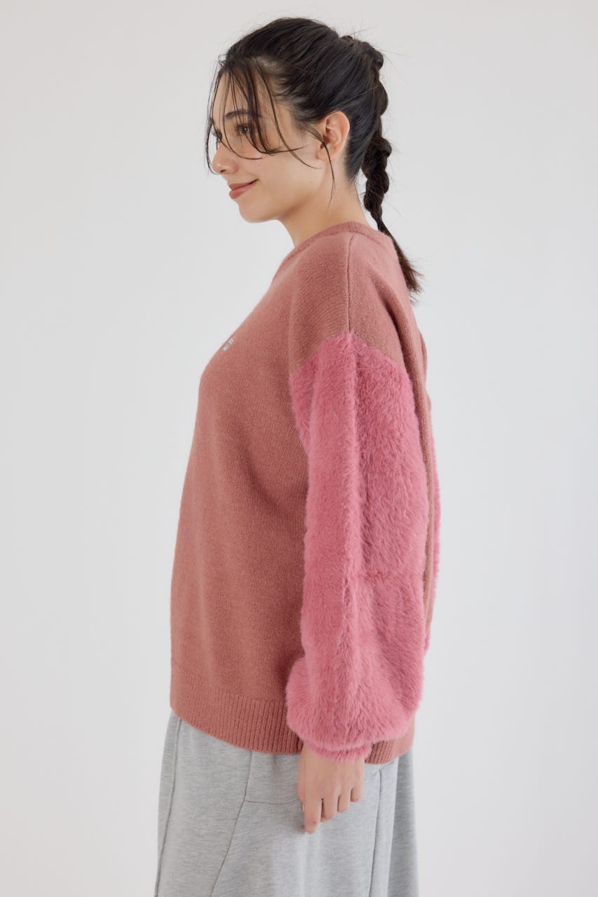 アームシャギーニットトップス D/PNK FREE