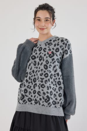 アームシャギーニットトップス