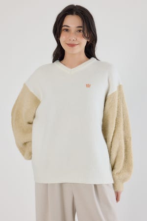 アームシャギーニットトップス