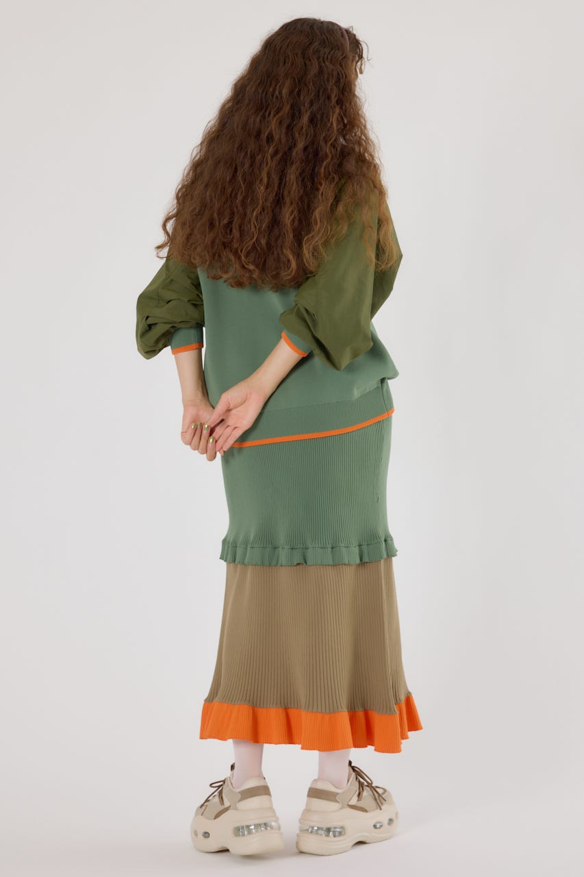 RODEO CROWNS WIDE BOWL | A-LIGHT フリル切替ニットスカート