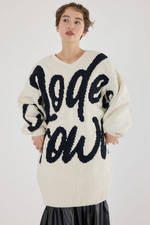 ロゴ2WAYモールニットワンピース