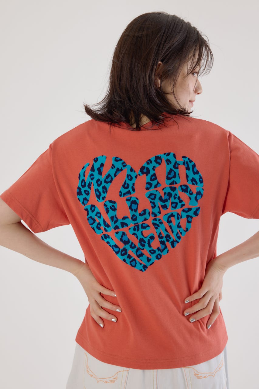 Heart Leopard Tシャツ RED M