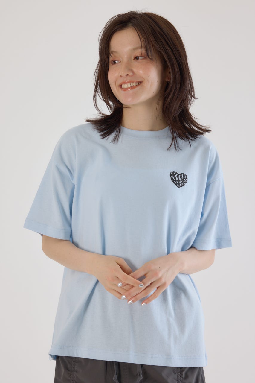 tシャツ PLAID HEART WIDE S/S TEE レディース X-girl（エックスガール）の「GEOMETRIC HEART S/S TEE/ジオ