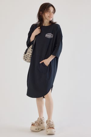 コール＆デニムパッチワンピース