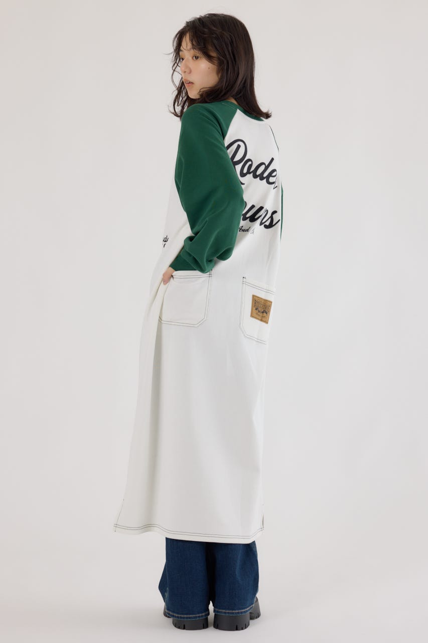 ラグランカラーステッチワンピース O/WHT FREE