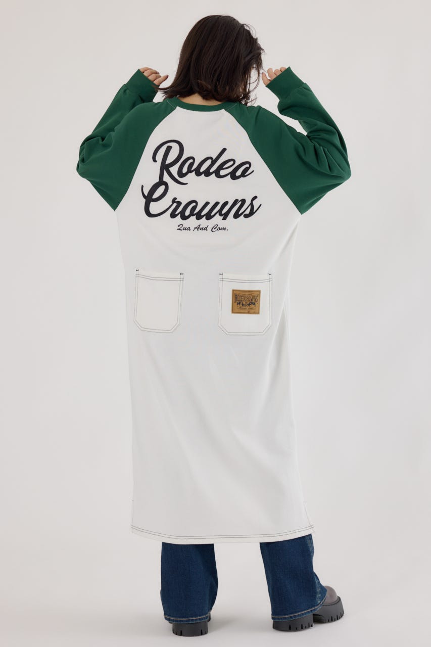 ラグランカラーステッチワンピース O/WHT FREE