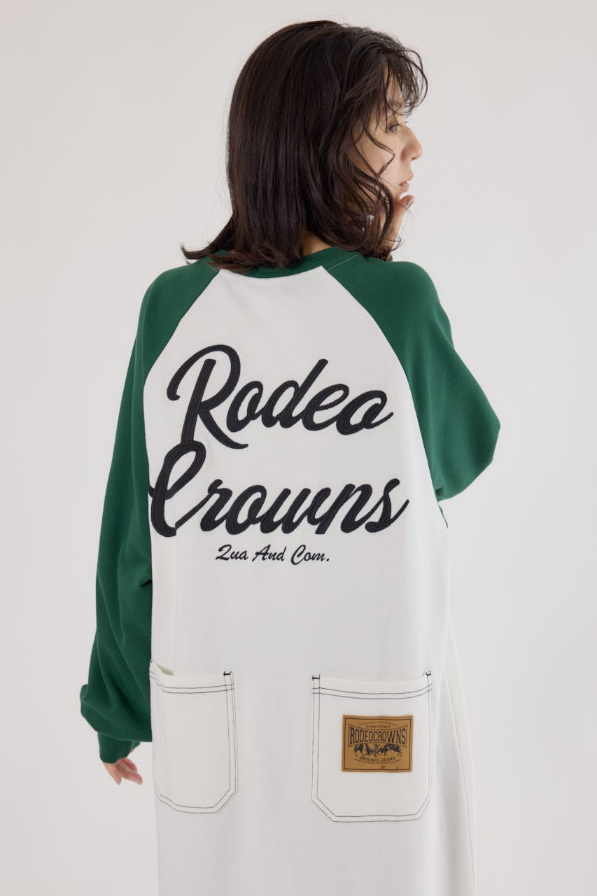 ラグランカラーステッチワンピース O/WHT FREE