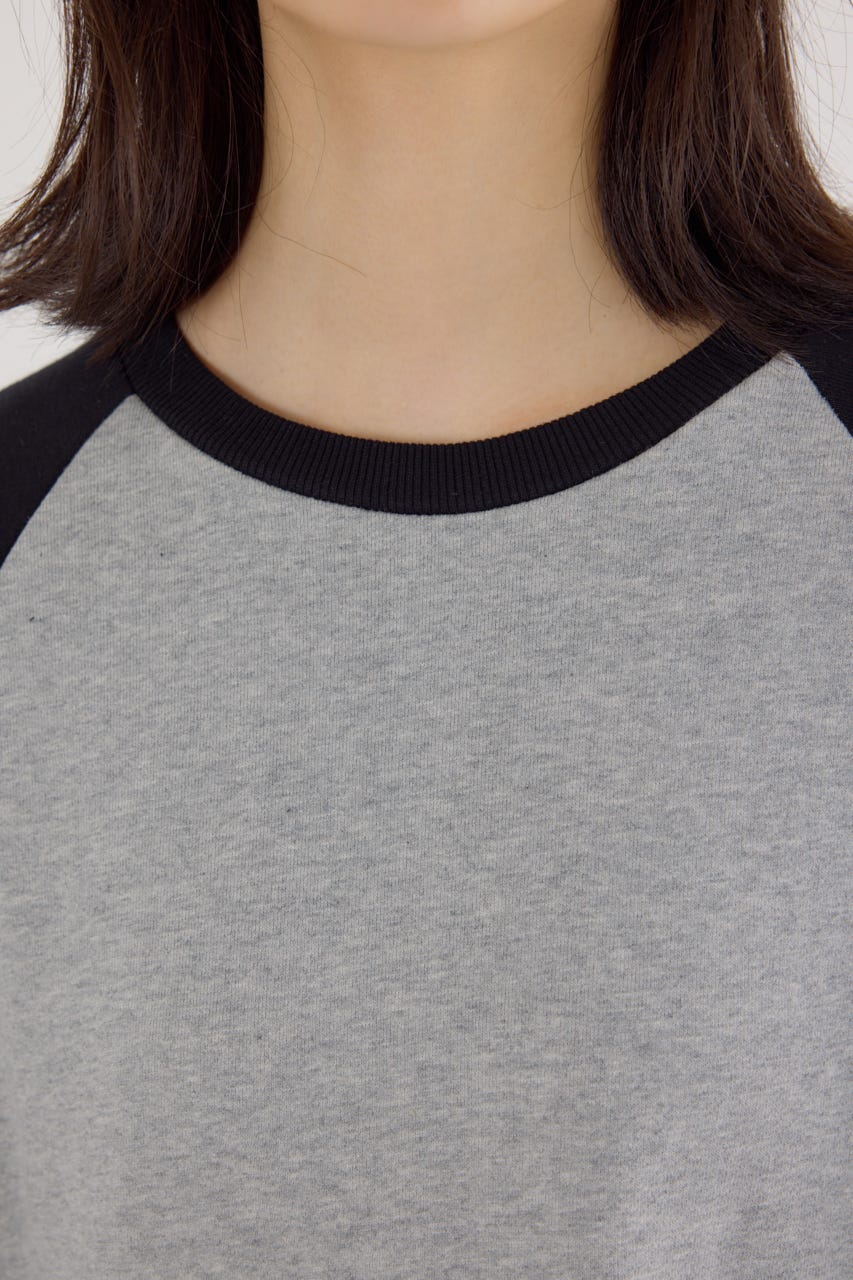 ラグランカラーステッチワンピース T.GRY FREE