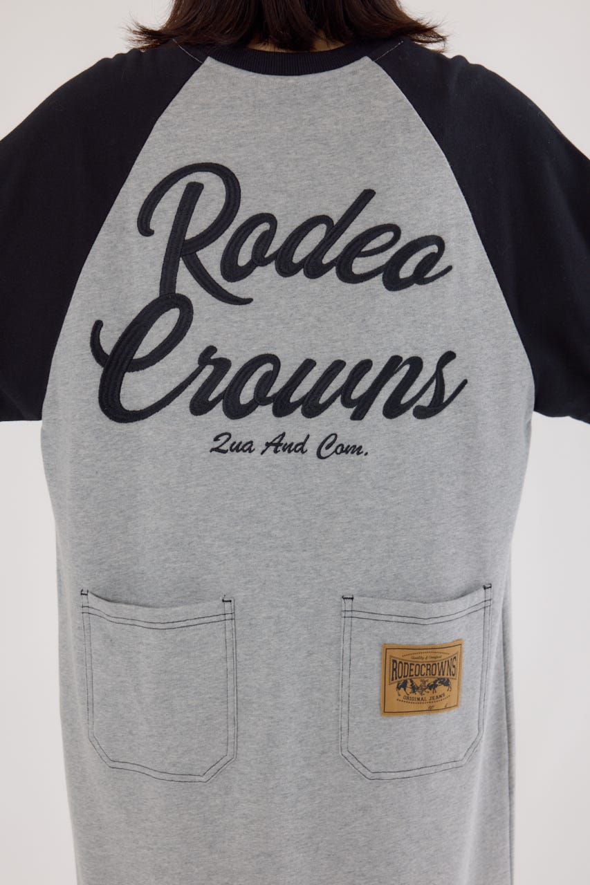 ラグランカラーステッチワンピース T.GRY FREE