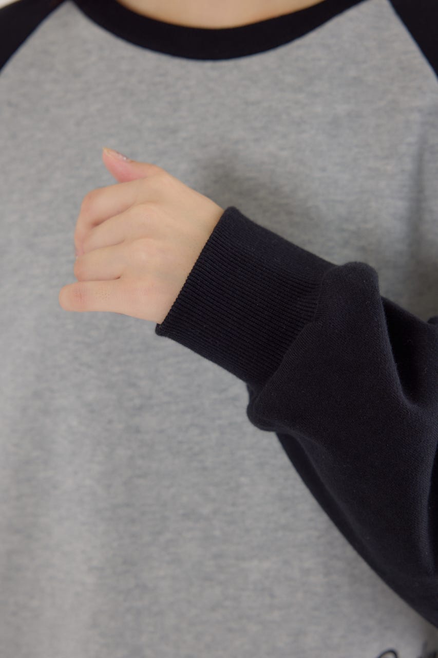 ラグランカラーステッチワンピース T.GRY FREE