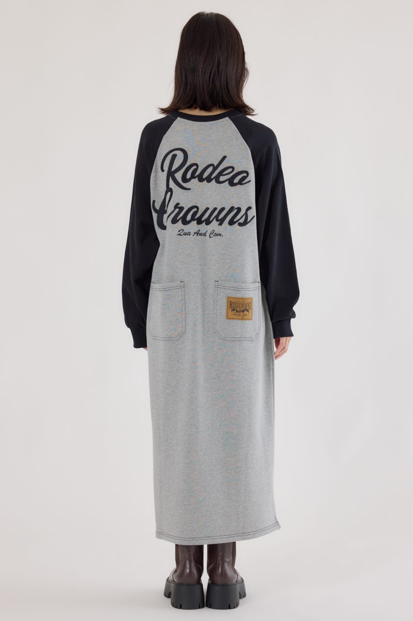 ラグランカラーステッチワンピース T.GRY FREE