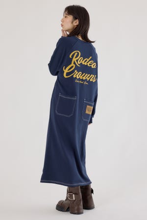 ラグランカラーステッチワンピース