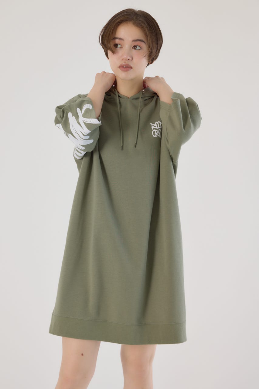 ハウンドメイド作家様リネンパーカーワンピース RODEO CROWNS WIDE BOWL | Right shoulder LOGOパーカー