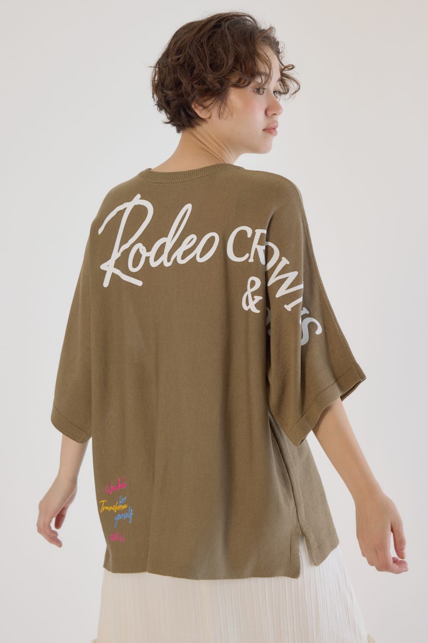 RODEO CROWNS WIDE BOWL | BIG LOGO5分袖ニットトップス (ニット
