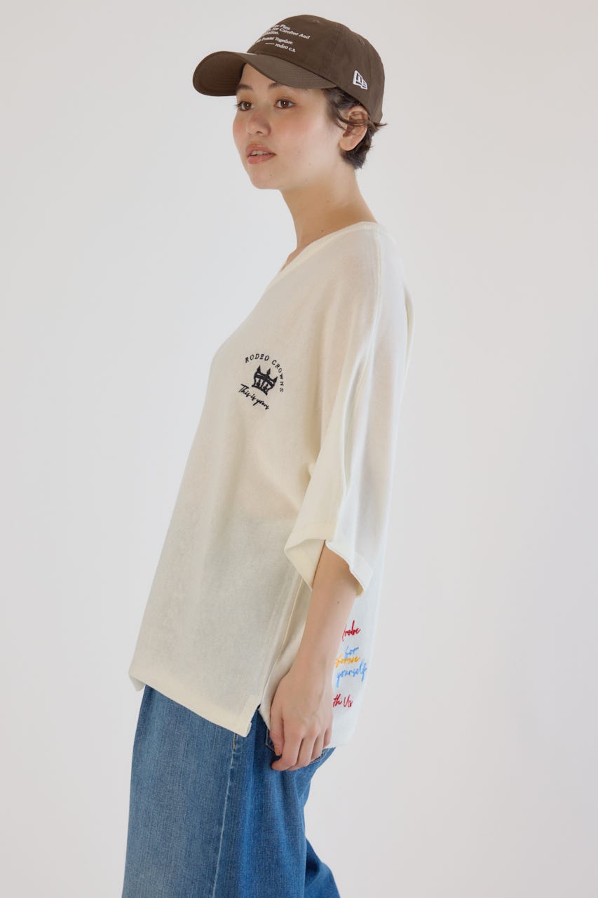 RODEO CROWNS WIDE BOWL | BIG LOGO5分袖ニットトップス (ニット