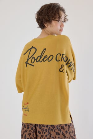 BIG LOGO5分袖ニットトップス