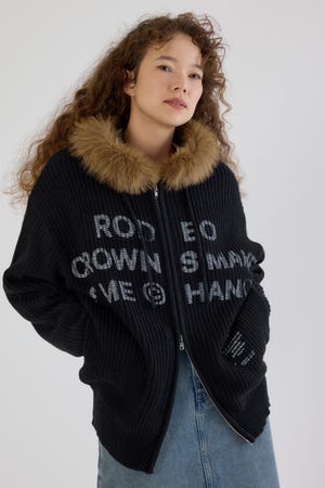 FADE LOGOニットジップフーディー