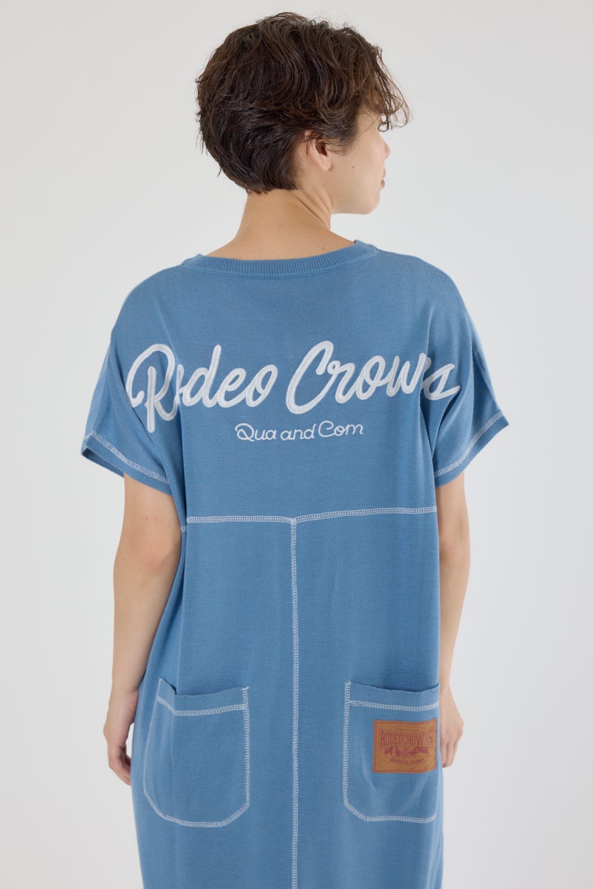 ワンピース ryo RODEO CROWNS WIDE BOWL | 配色ステッチニットコンビワンピース