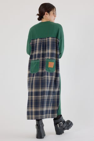 チェックドッキングワンピース