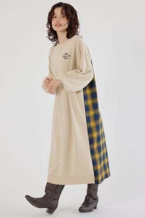 チェックドッキングワンピース