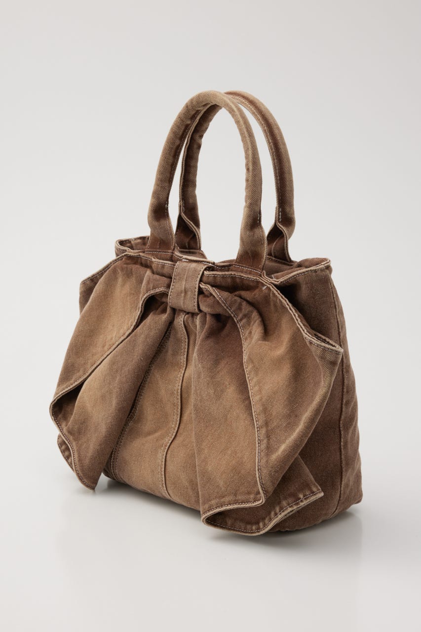 リボンデニムトート BRN FREE