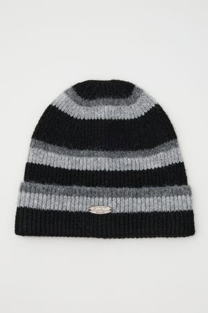 ボーダーモヘアニットビーニー