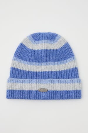 ボーダーモヘアニットビーニー