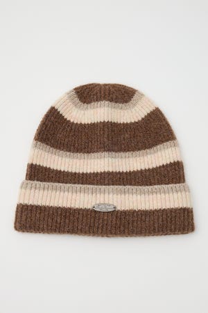ボーダーモヘアニットビーニー
