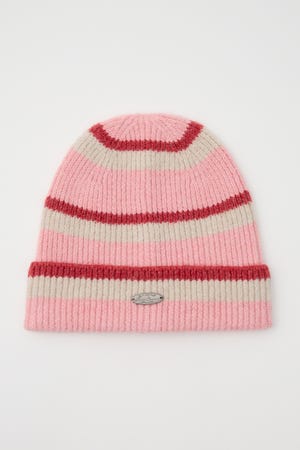 ボーダーモヘアニットビーニー