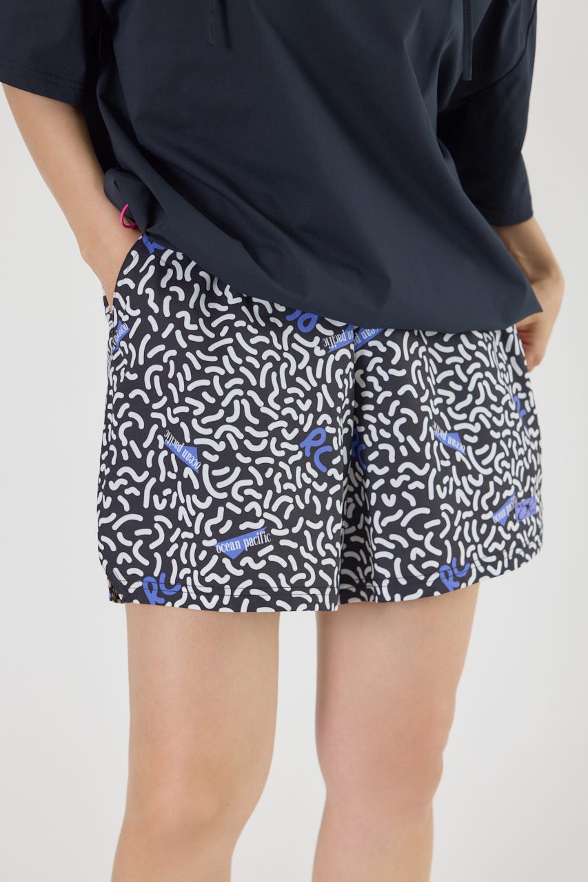 (OP)ラッシュガード ショートパンツ 柄BLK FREE