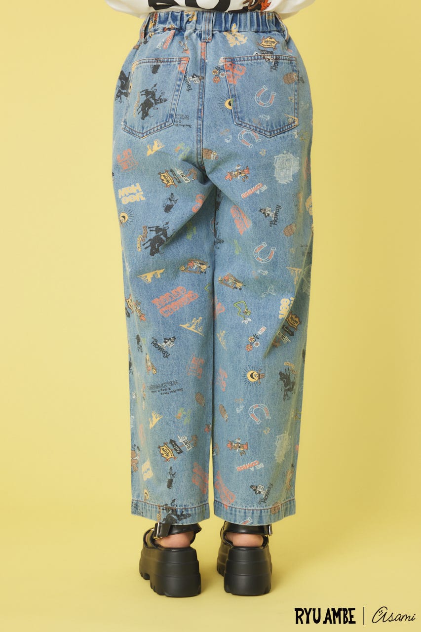 (Ryu Ambe)MOTIF PATTERNパンツ 柄BLU FREE