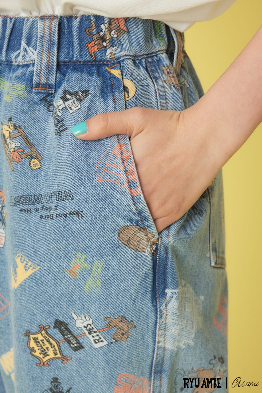 (Ryu Ambe)MOTIF PATTERNパンツ 柄BLU FREE