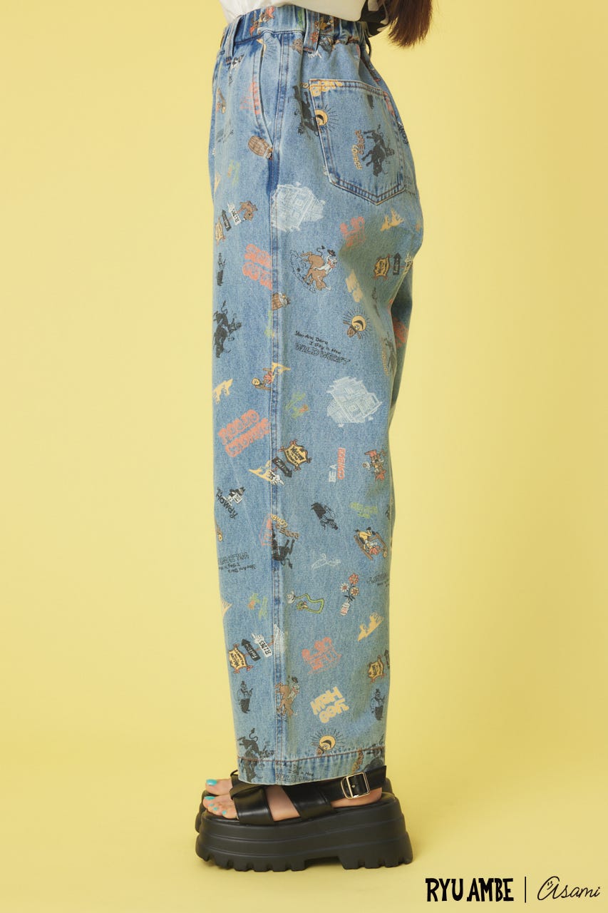 (Ryu Ambe)MOTIF PATTERNパンツ 柄BLU FREE